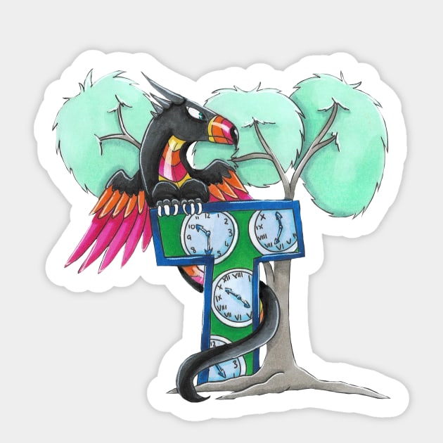 Toucan dragon Sticker by BeksSketches